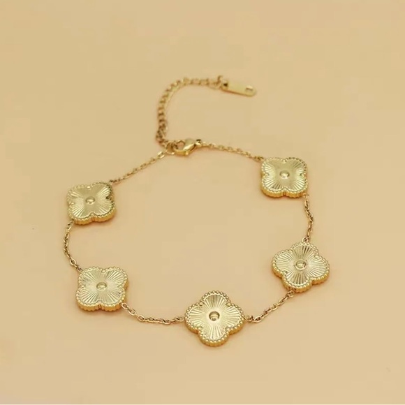 18k gold plated Clover Bracelet - blue - Picture 6 of 8